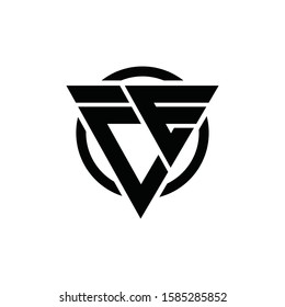 CE EC Triangle Logo Circle Monogram Design Vector Super Hero Concept