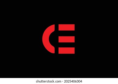 CE elegant logo with initials for company -vector