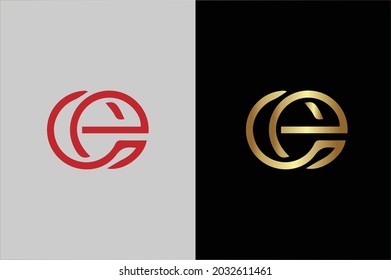 CE elegant logo with initials for company -vector