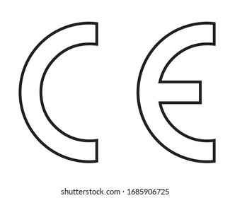 CE European Conformity certification mark outline icon