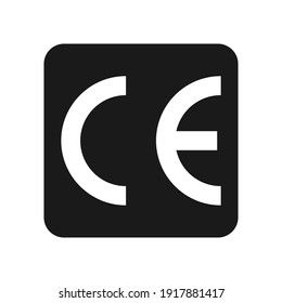 CE European Conformity certification mark, vector illustration isolated on a blank background that can be edited and replaced with color. Perfect for labels on boxes.