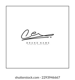 Logo de la firma manuscrita CE - Plantilla de logotipo vector para negocios de belleza, moda y fotografía