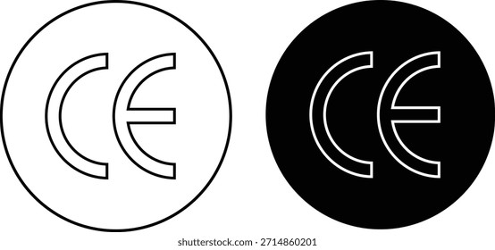 Conjunto de iconos CE. Símbolos europeos de conformidad. Diseño gráfico de seguridad del Producto.  Diseño gráfico de conformidad del Producto
