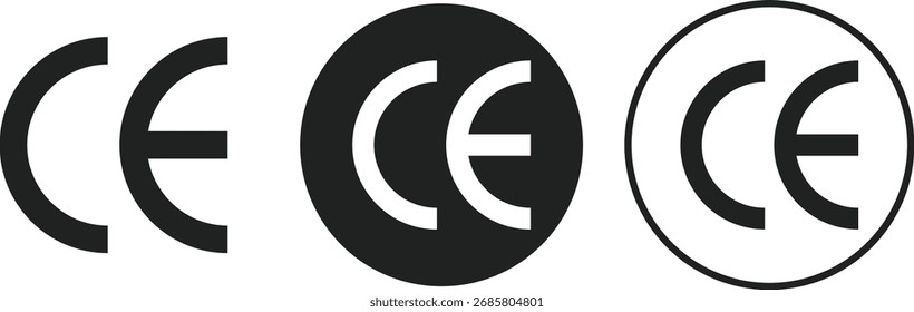 CE icon set. CE symbol 