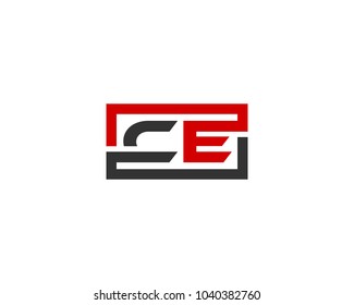 CE initial box letter logo template vector