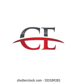 CE initial company red swoosh logo
