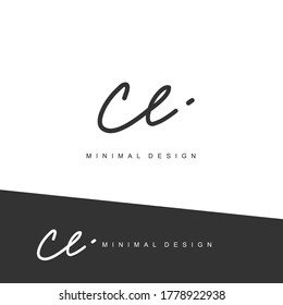 CE Escritura manuscrita inicial o logotipo manuscrito para la identidad. Logo con firma y estilo dibujado a mano.
