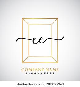 CE Initial Handwriting logo template vector