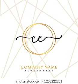 CE Initial Handwriting logo template vector