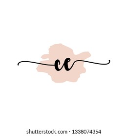 CE  Initial Handwriting logo template vector