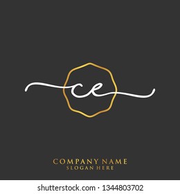 CE Initial handwriting logo template