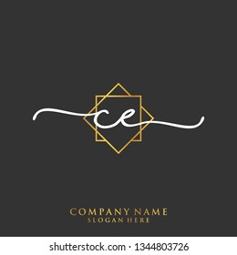 CE Initial handwriting logo template