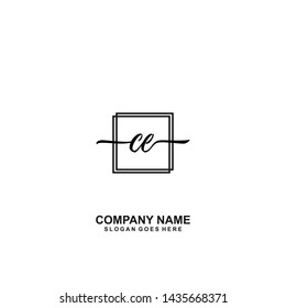 CE Initial handwriting logo template vector
