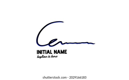 Ce initial handwriting logo template vector