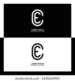 CE initial letter logo. Alphabet C and E pattern design monogram
