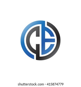 CE initial letters linked circle logo blue black