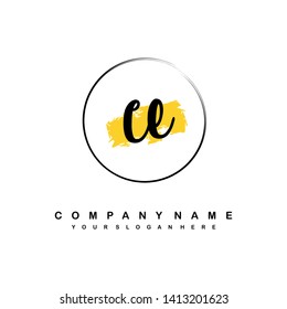 CE initial signature logo. handwriting logo template vector,