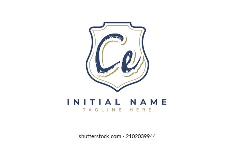 Ce Initials, handwriting logo vector