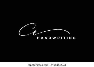 Logo de la firma CE de escritura a mano. Vector de letras de caligrafía dibujado por la mano CE. Carta CE inmobiliaria, belleza, diseño de logotipo de carta fotográfica.