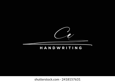 Logo de la firma CE de escritura a mano. Vector de letras de caligrafía dibujado por la mano CE. Carta CE inmobiliaria, belleza, diseño de logotipo de carta fotográfica.