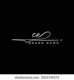 CE letter beauty handwriting vector logo. 