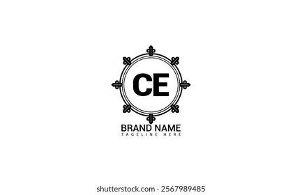 CE letter logo Creative Design. CE monogram Logo Unique Concept Vector. CE creative modern flat abstract initials letter logo.