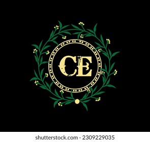 Diseño del logotipo de la letra CE con forma de círculo Diseño del logotipo CE con un diseño único y sencillo.