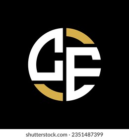CE letter logo design on black background. CE creative initials letter logo concept.  
