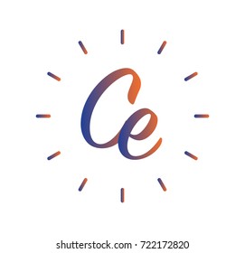CE letter logo with line element
