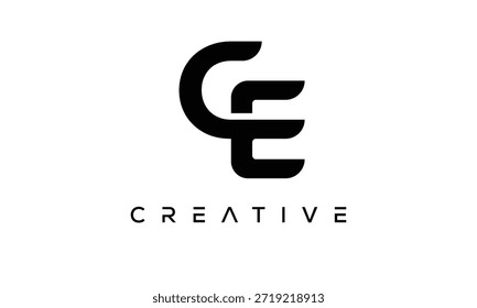 Letra CE Monograma Logo para identidade de marca criativa moderna