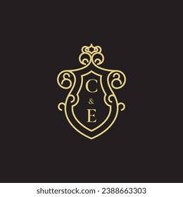 CE line vintage initial logo in high quality professional design that will print well across any print media