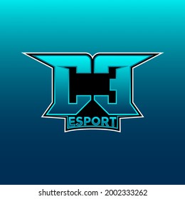 CE Logo ESport Gaming Initial with Blue Light Color design vector template