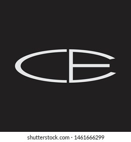 CE Logo letter oval monogram design template with black and white colors
