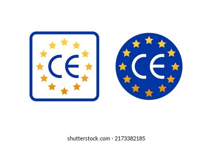 CE mark Certification, Conformite Europeenne. Vector stock illustration.