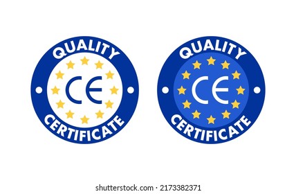 CE mark Certification, Conformite Europeenne. Vector stock illustration.