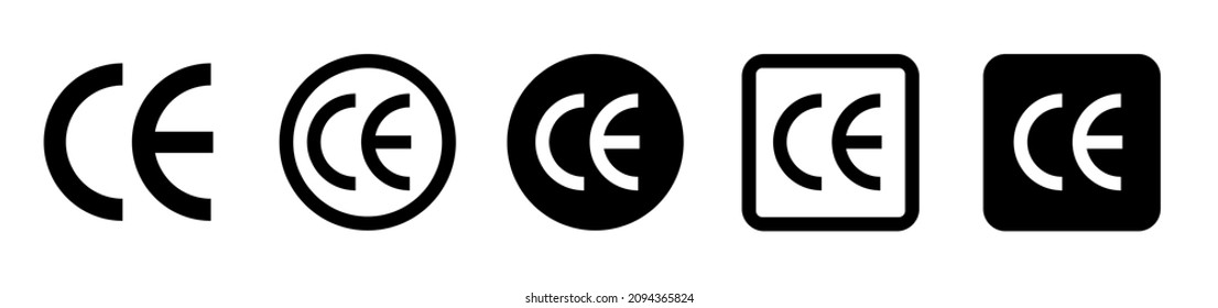 CE mark collection.CE icon symbol vector. Certification mark set.CE sign black and white.EPS10 vector