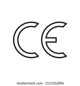CE mark icon design isolated on white background
