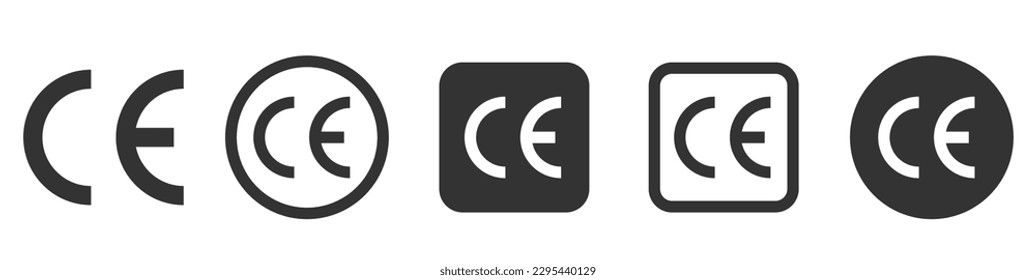 CE mark symbol. CE European Conformity certification mark.