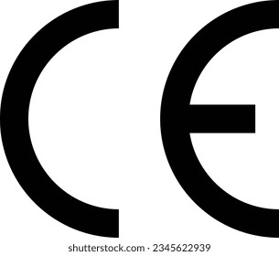 CE mark symbol . European Conformity certification mark . vector