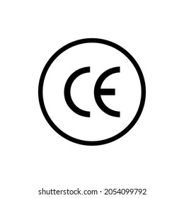 CE mark symbol letters icon -  vector