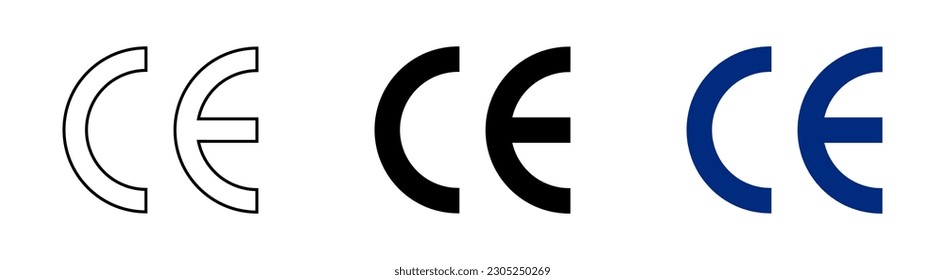 CE mark. CE symbol vector icon.  European Conformity certification mark.  EPS 10