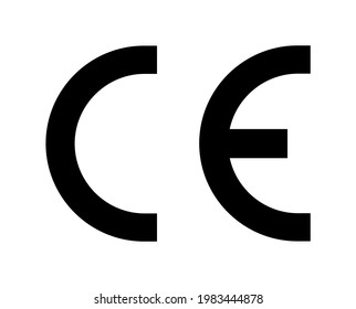 CE mark symbol vector illustration isolated on white background. Certification mark sign. CE European Conformity certification mark.