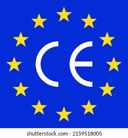 CE mark symbol. Vector illustration. European conformity certification mark.