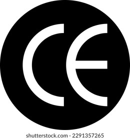 CE mark symbol . Vector illustration in circle on white background..eps