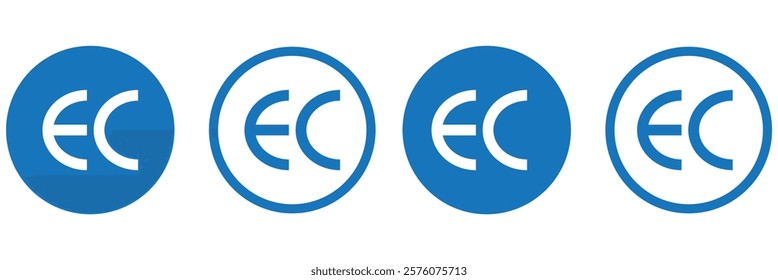 CE mark symbol Vector illustration, CE marking icon, Industrial certificate standard safety logo CE, packaging symbol CE isolated, Certification EU safety sign, warning sign, certification mark.