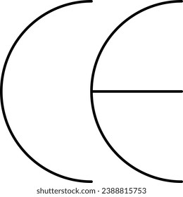 CE mark, thin line web icon. Outline icon. Simple vector illustration.