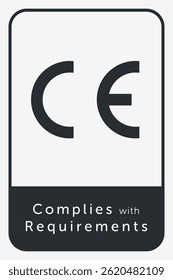 CE Marking. European Conformity Symbol. Certification Mark  European Economic Area (EEA). "CE" Letters Formed According to Proportional and Geometric Rules – Vector Symbol