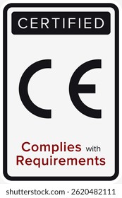 CE Marking. European Conformity Symbol. Certification Mark  European Economic Area (EEA). "CE" Letters Formed According to Proportional and Geometric Rules – Vector Symbol