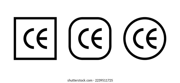 CE marking icon vector isolated on white background