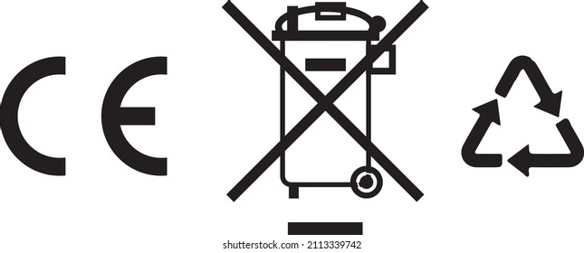 CE Marking Vector,
Do Not Throw In The Trash Icon, Recycle Sign 